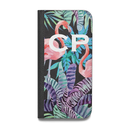 Personalised Initials Flamingos 4 Vegan Leather Flip Samsung Case