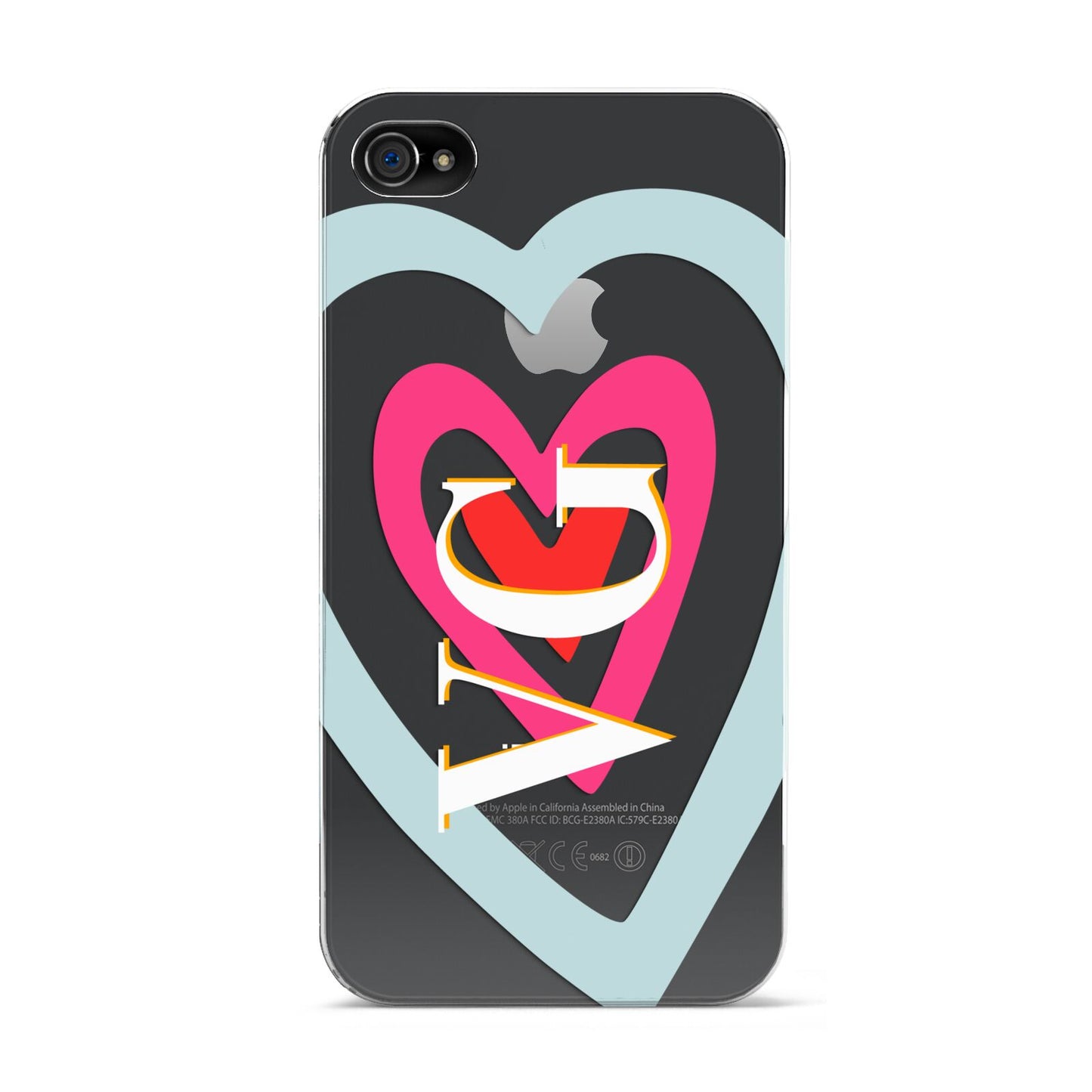 Personalised Initials Heart Apple iPhone 4s Case