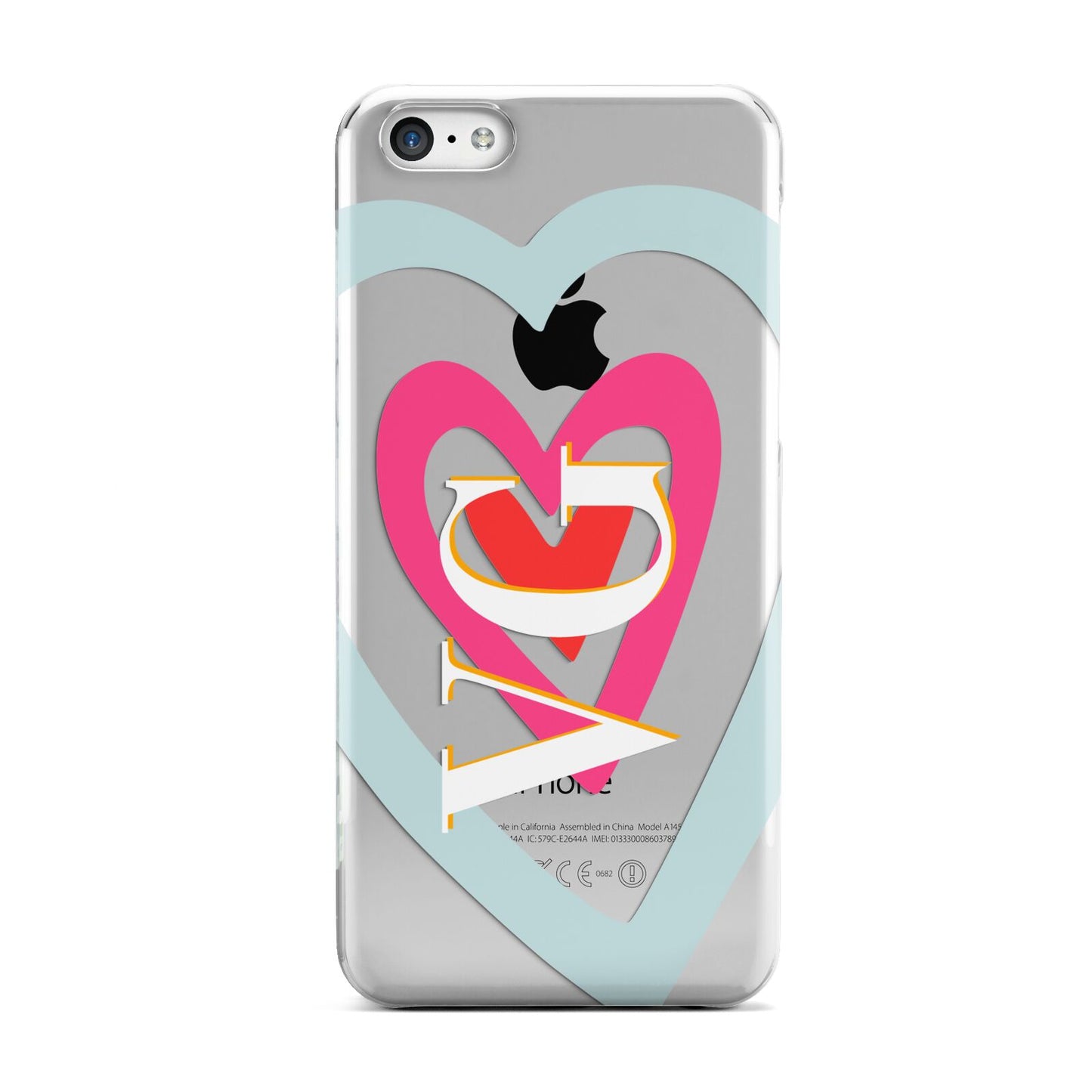 Personalised Initials Heart Apple iPhone 5c Case