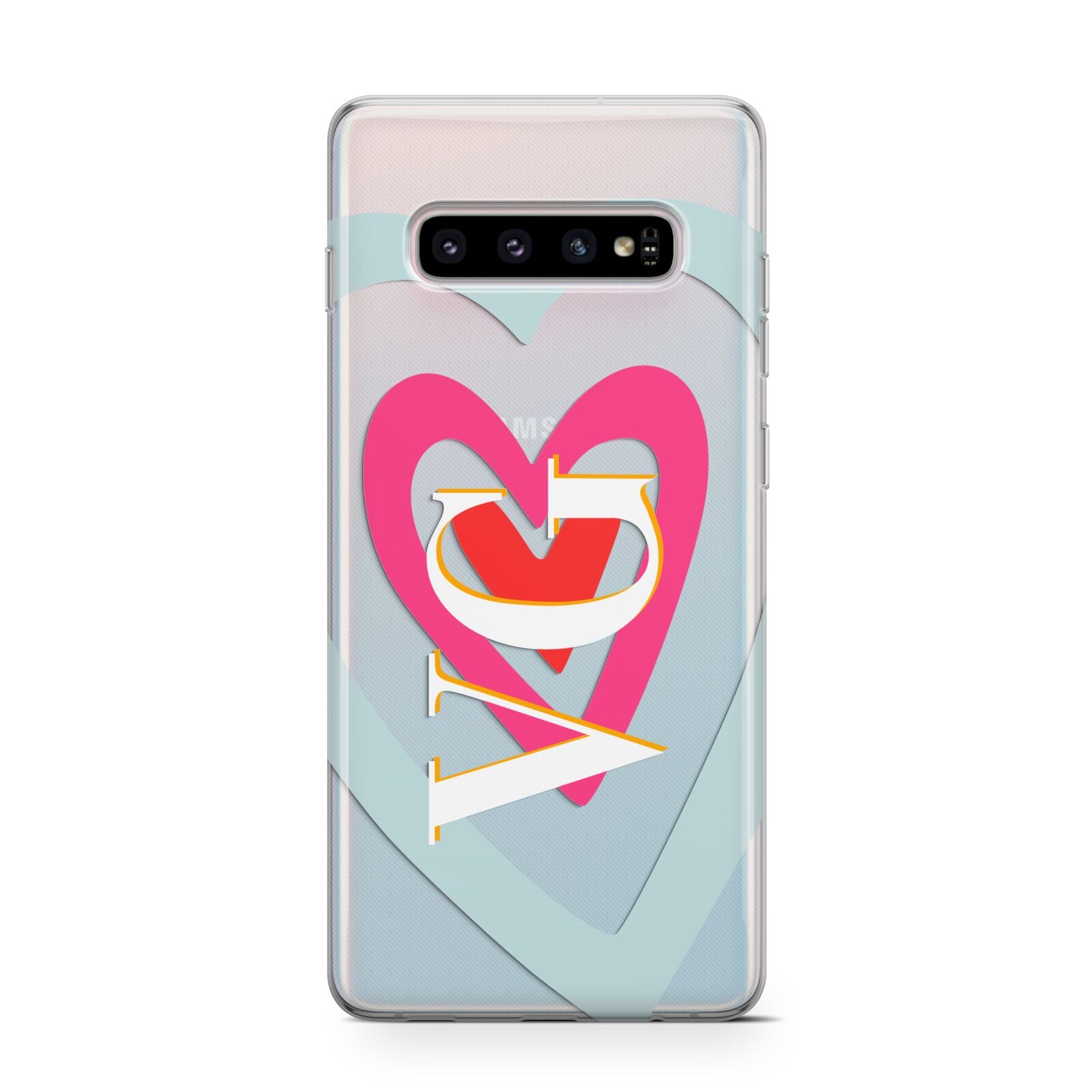 Personalised Initials Heart Protective Samsung Galaxy Case