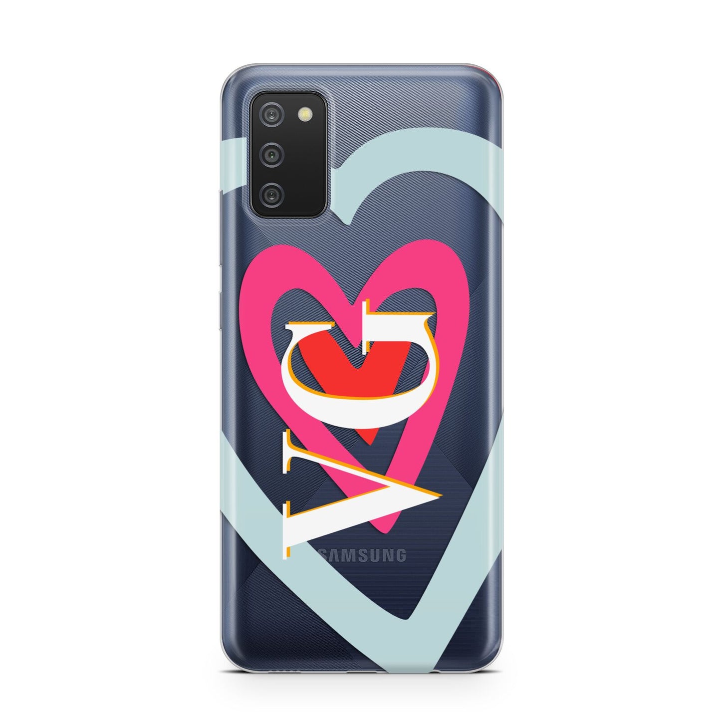 Personalised Initials Heart Samsung A02s Case