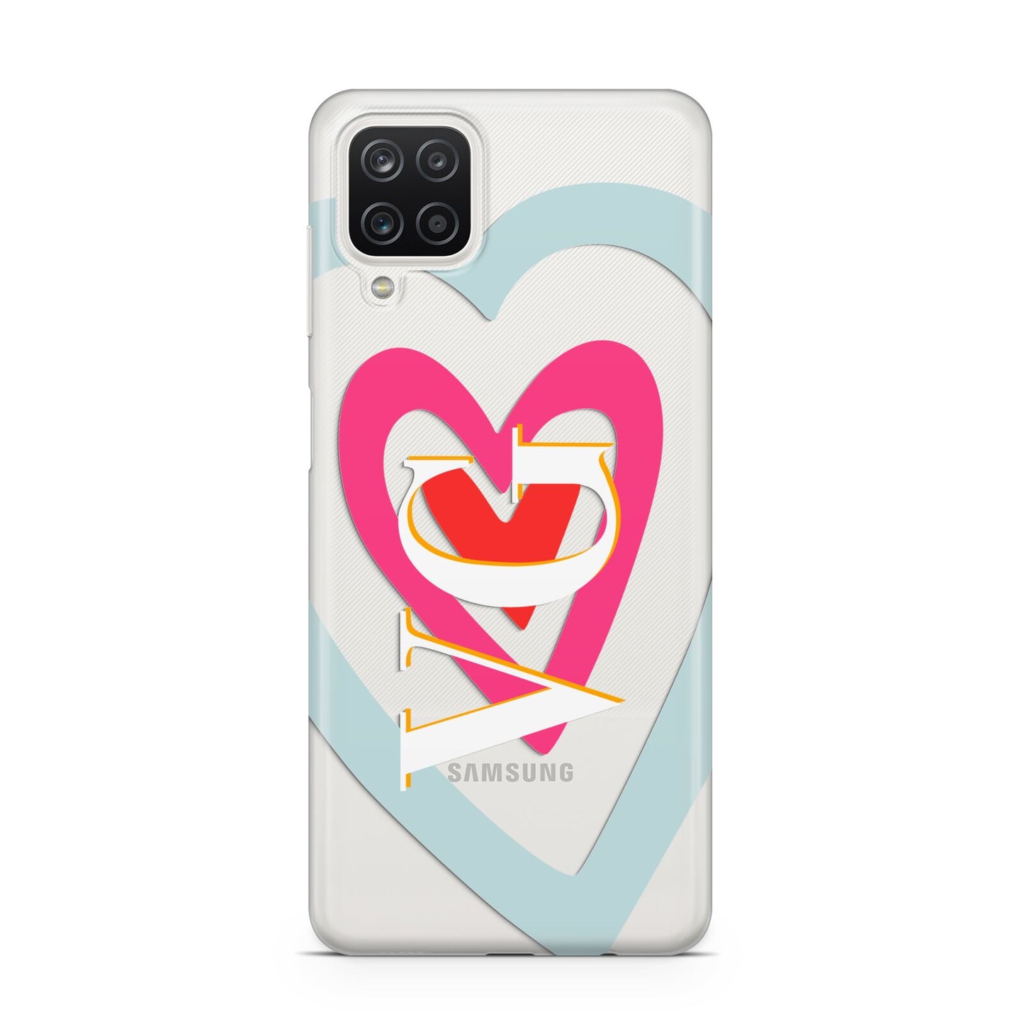 Personalised Initials Heart Samsung A12 Case