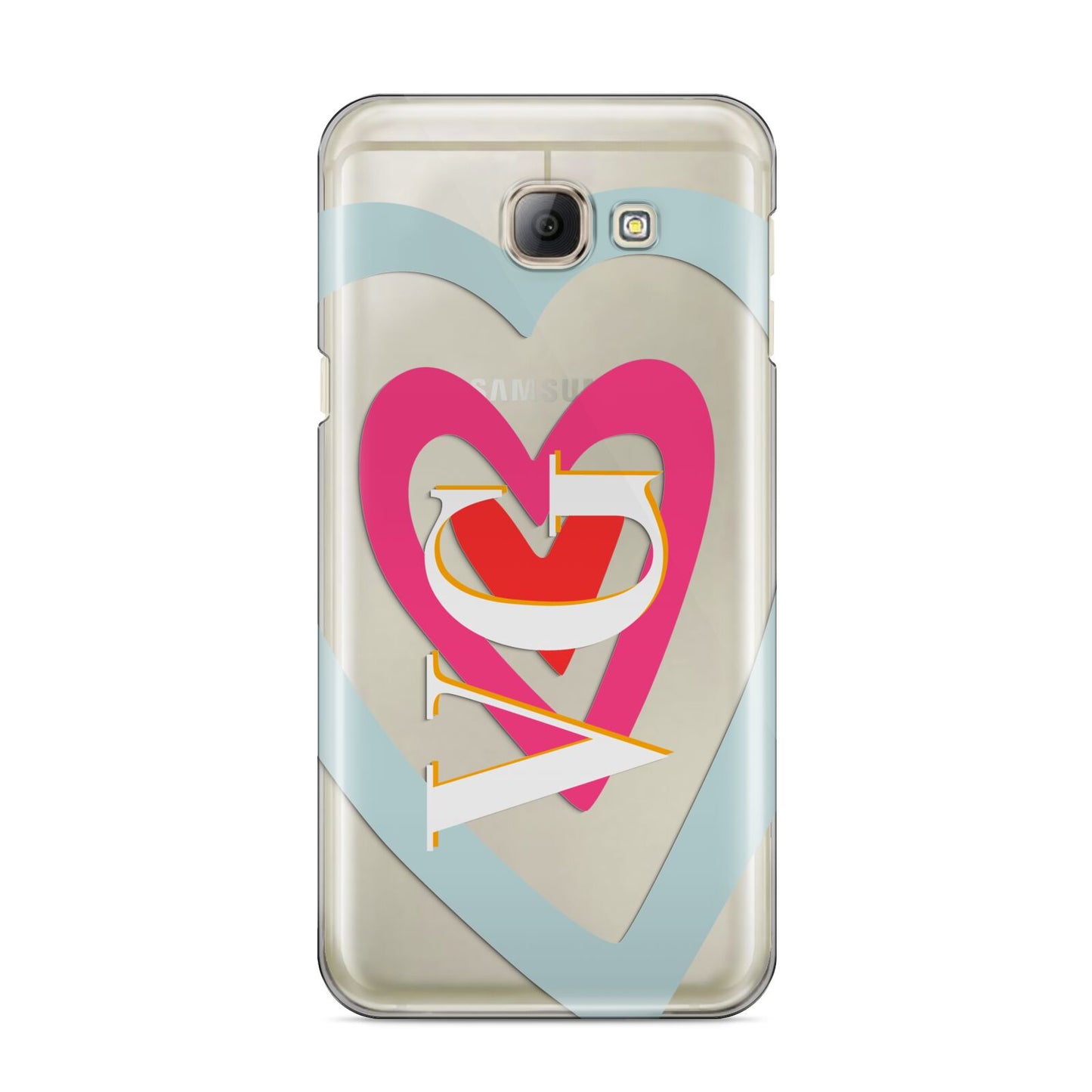 Personalised Initials Heart Samsung Galaxy A8 2016 Case