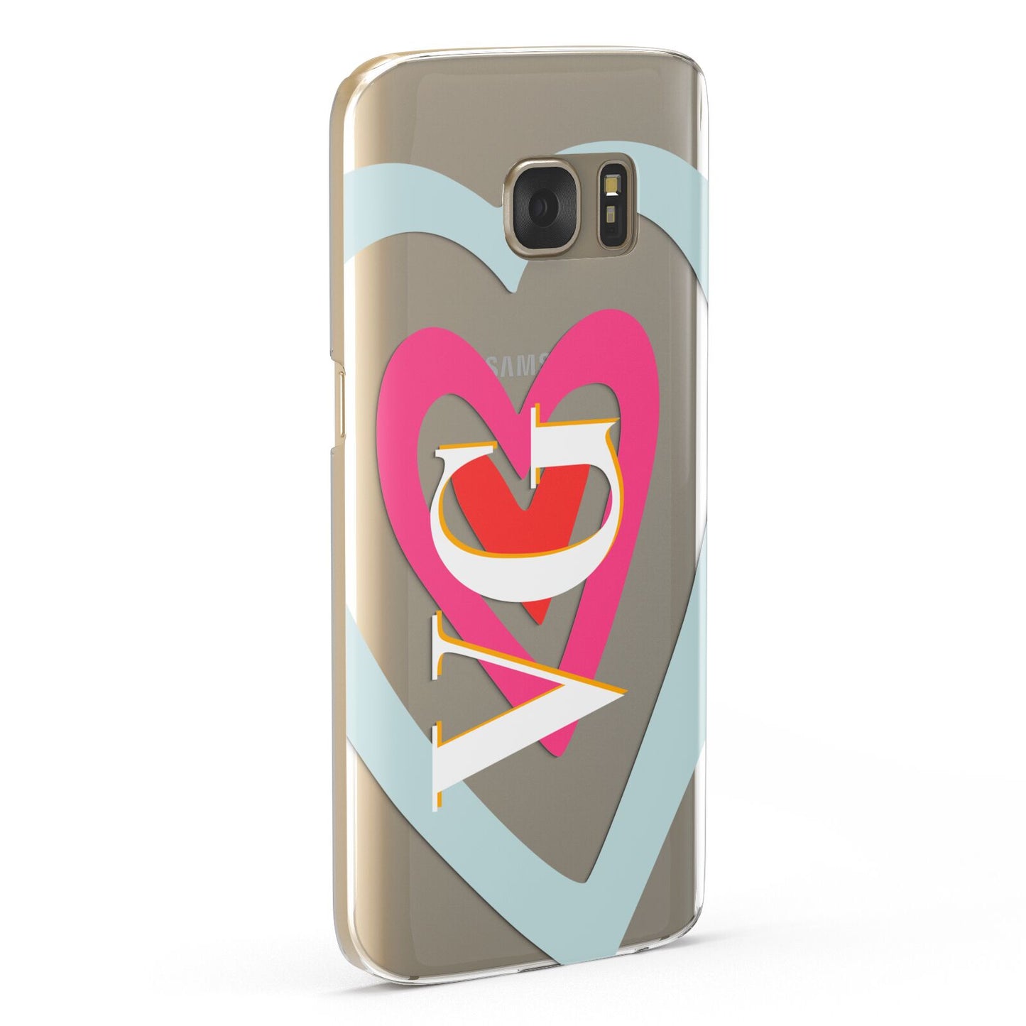 Personalised Initials Heart Samsung Galaxy Case Fourty Five Degrees