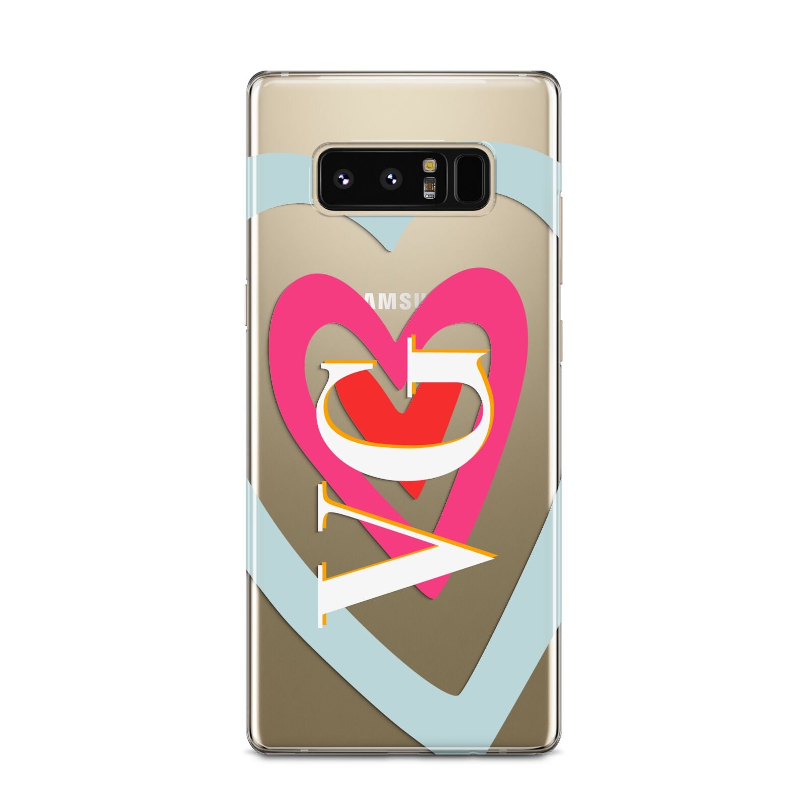 Personalised Initials Heart Samsung Galaxy Note 8 Case