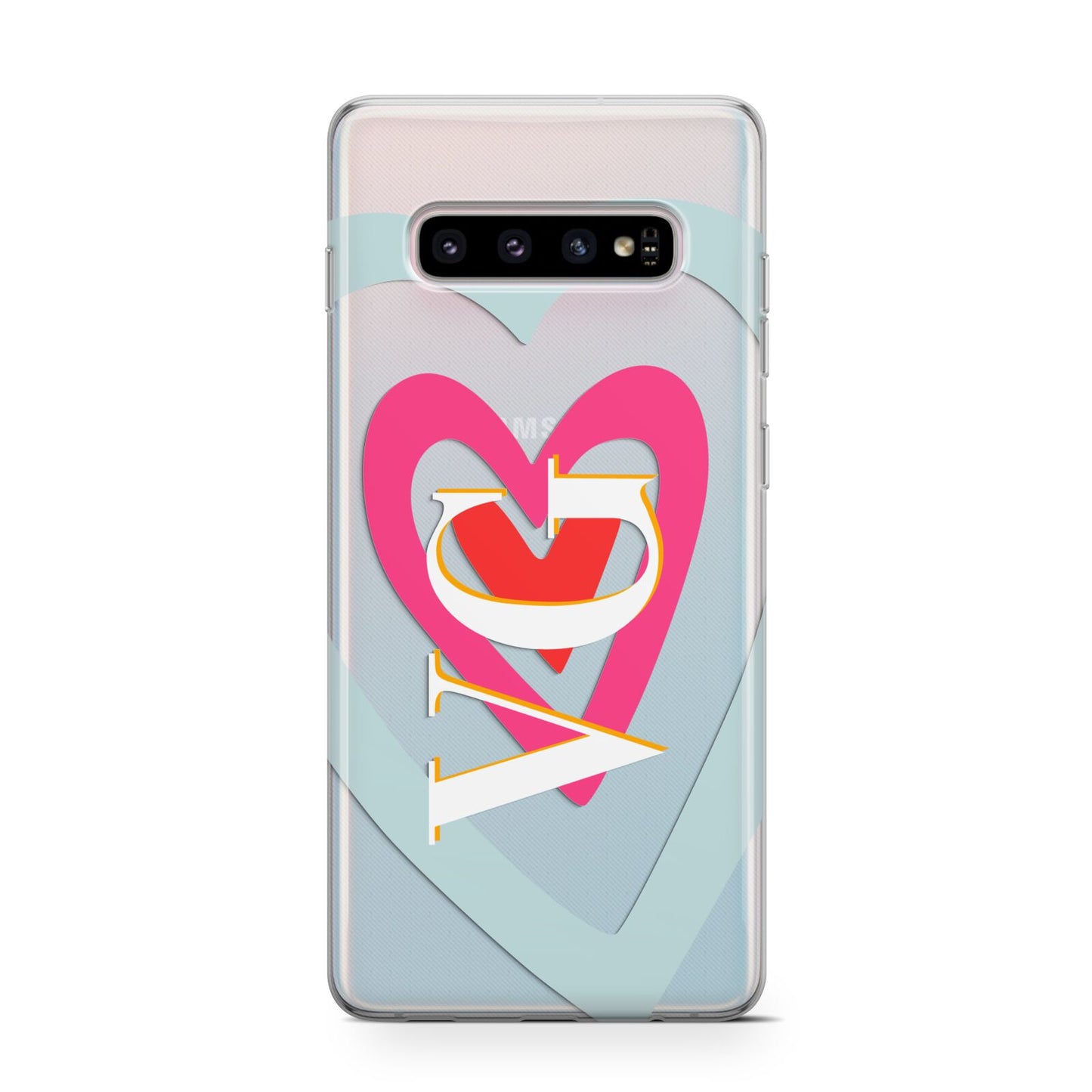 Personalised Initials Heart Samsung Galaxy S10 Case