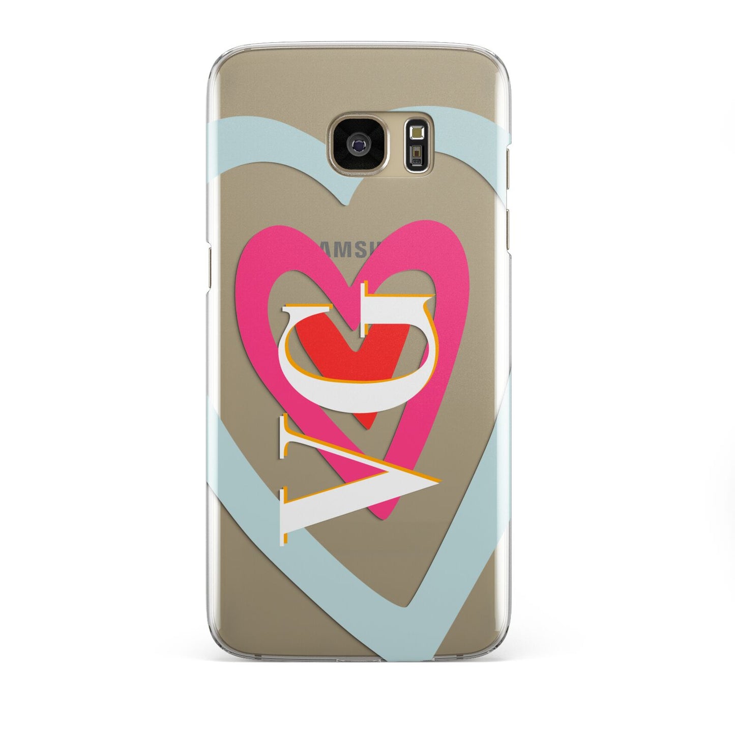 Personalised Initials Heart Samsung Galaxy S7 Edge Case