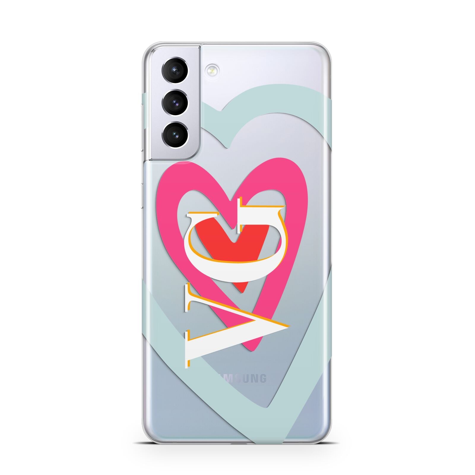 Personalised Initials Heart Samsung S21 Plus Case