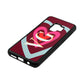 Personalised Initials Heart Wine Red Saffiano Leather Samsung S9 Case Side Angle