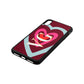 Personalised Initials Heart Wine Red Saffiano Leather iPhone Xs Max Case Side Angle