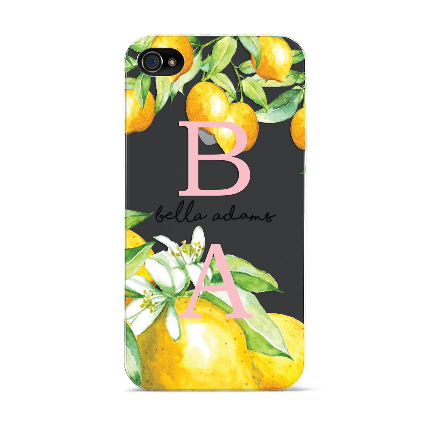 Personalised Initials Lemons Apple iPhone 4s Case