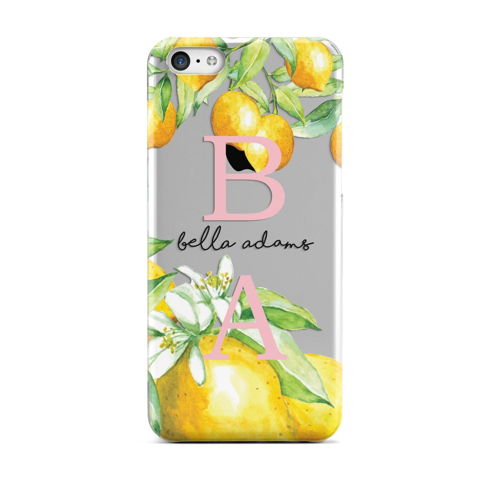 Personalised Initials Lemons Apple iPhone 5c Case