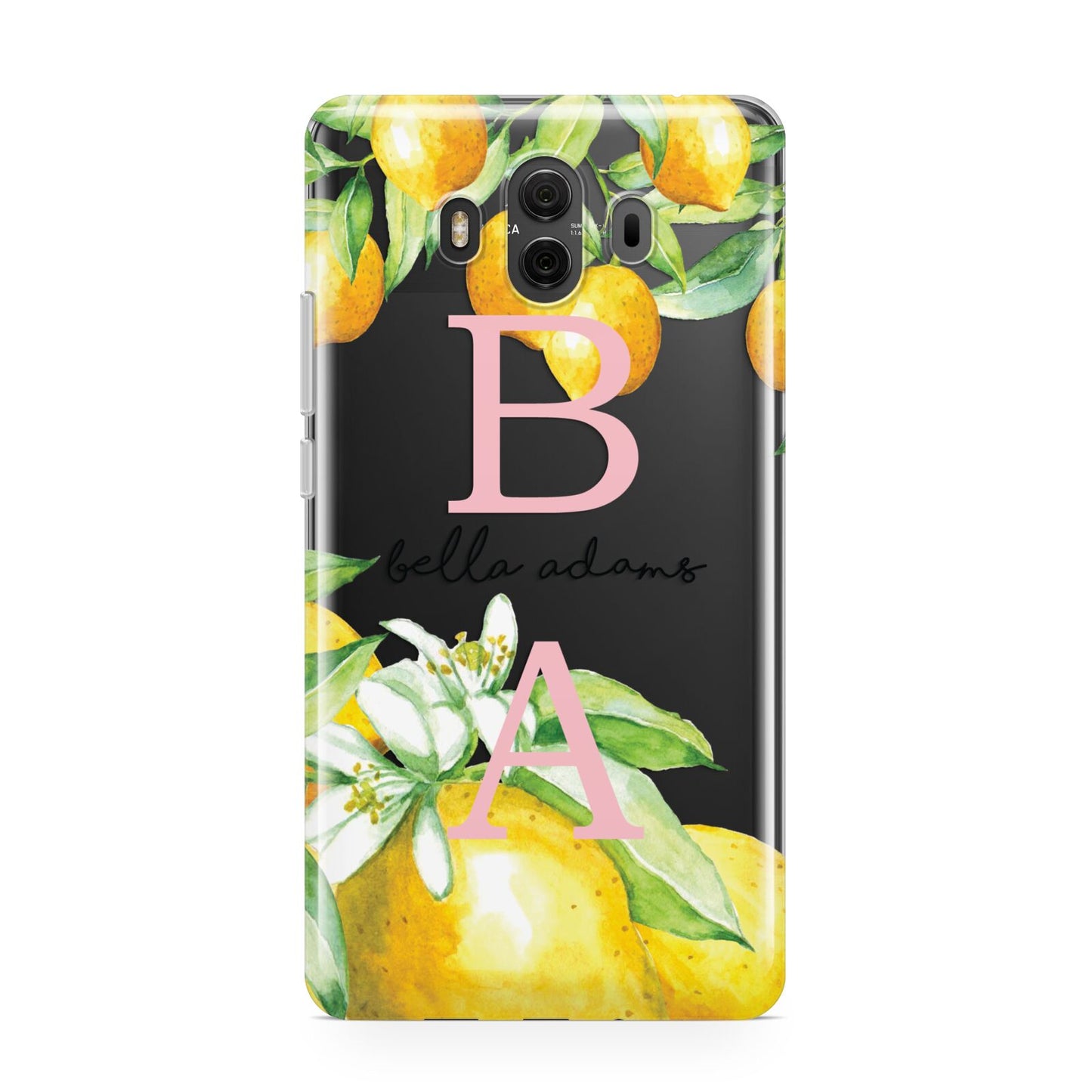 Personalised Initials Lemons Huawei Mate 10 Protective Phone Case