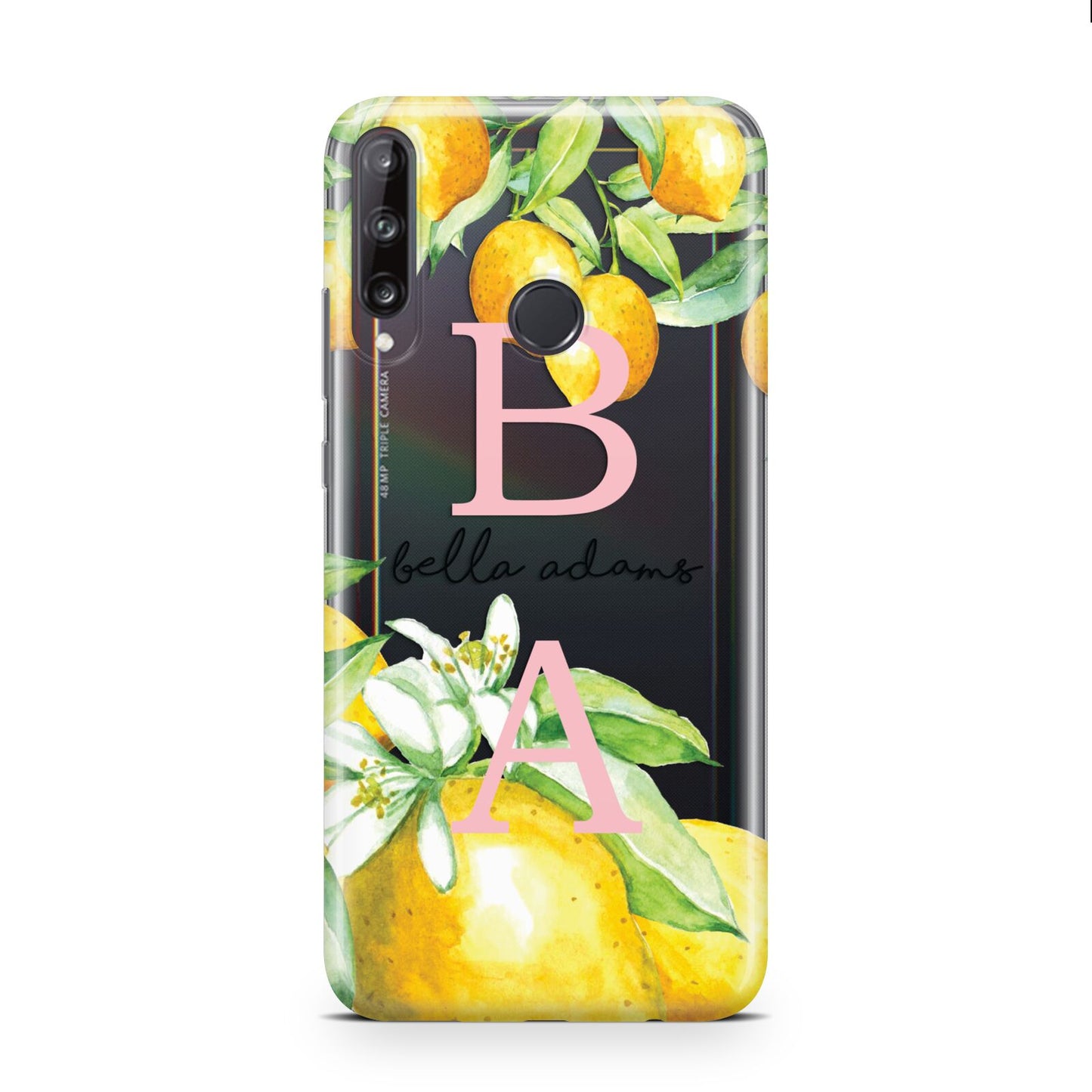 Personalised Initials Lemons Huawei P40 Lite E Phone Case