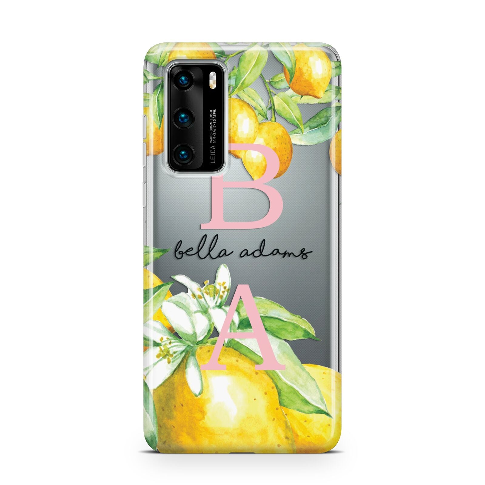 Personalised Initials Lemons Huawei P40 Phone Case