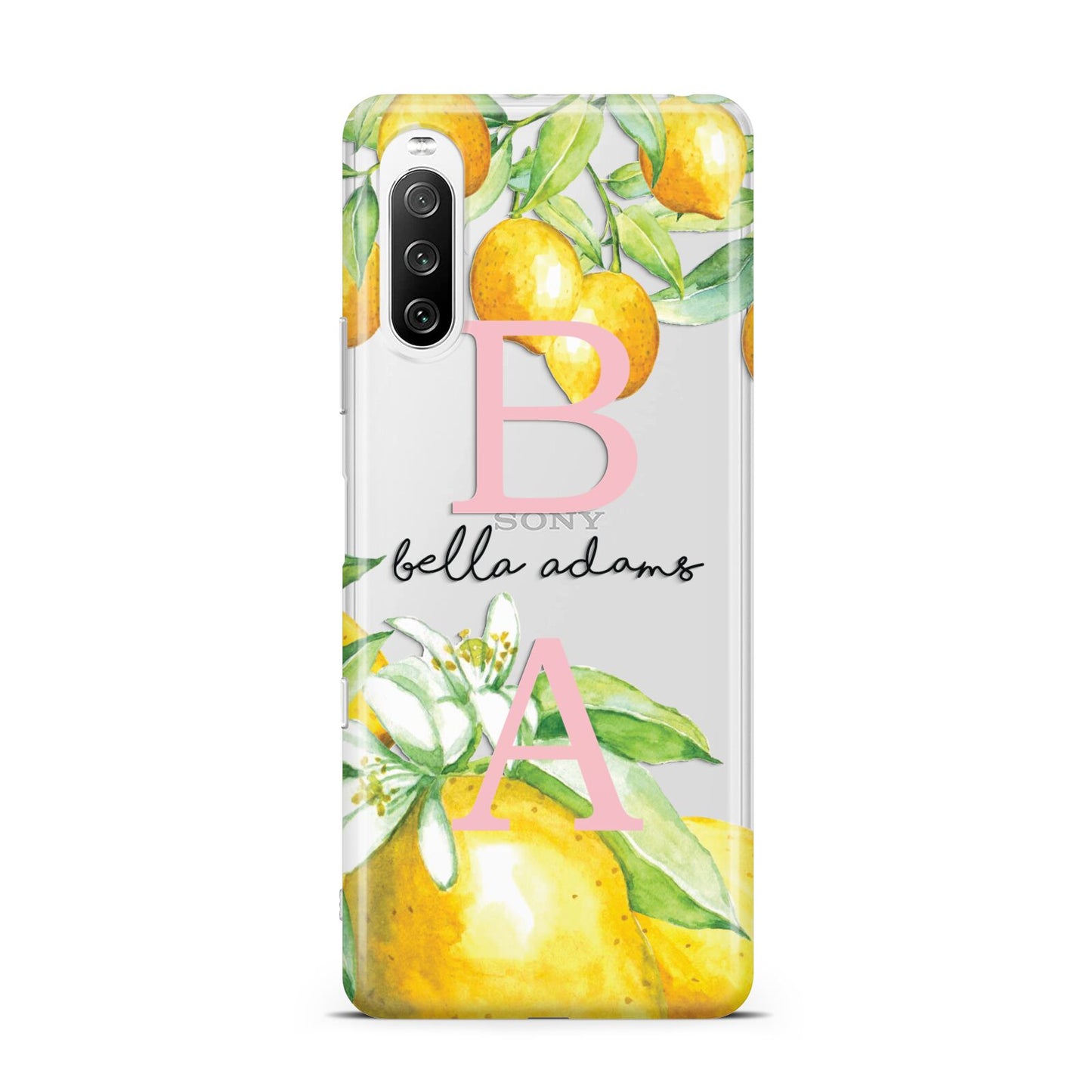 Personalised Initials Lemons Sony Xperia 10 III Case