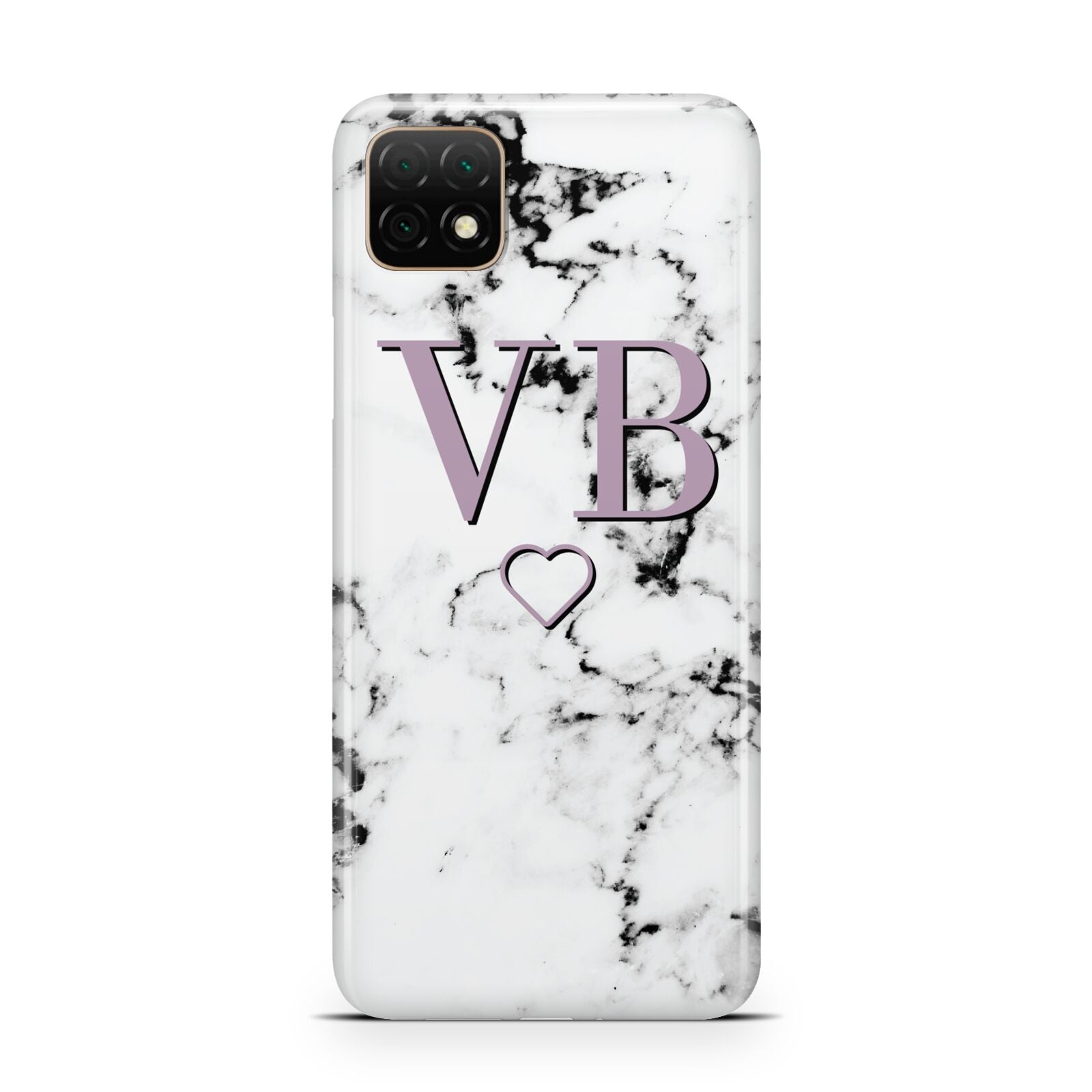 Personalised Initials Love Heart Marble Huawei Enjoy 20 Phone Case