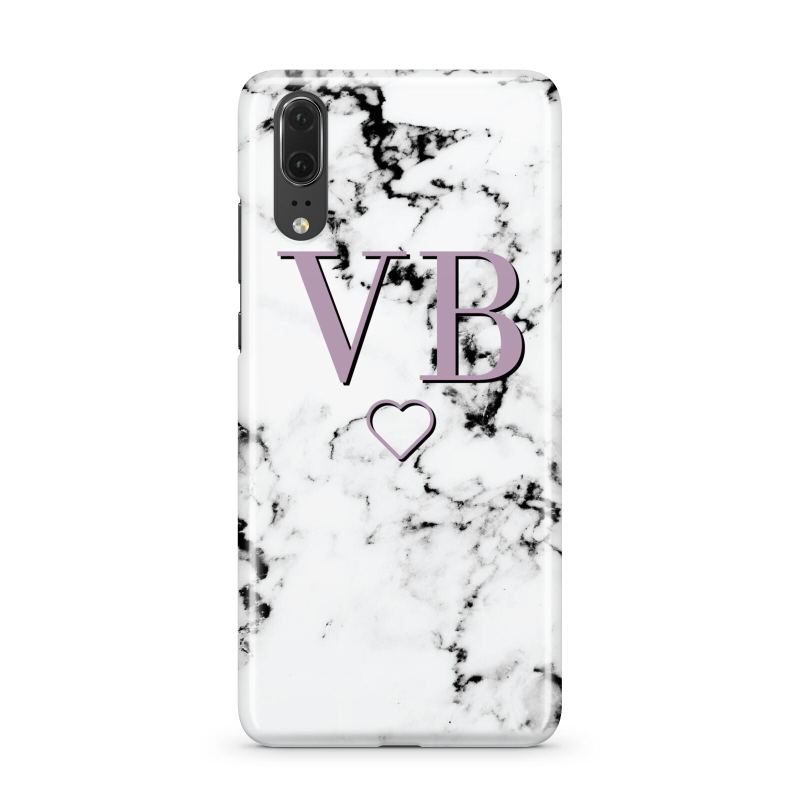 Personalised Initials Love Heart Marble Huawei P20 Phone Case