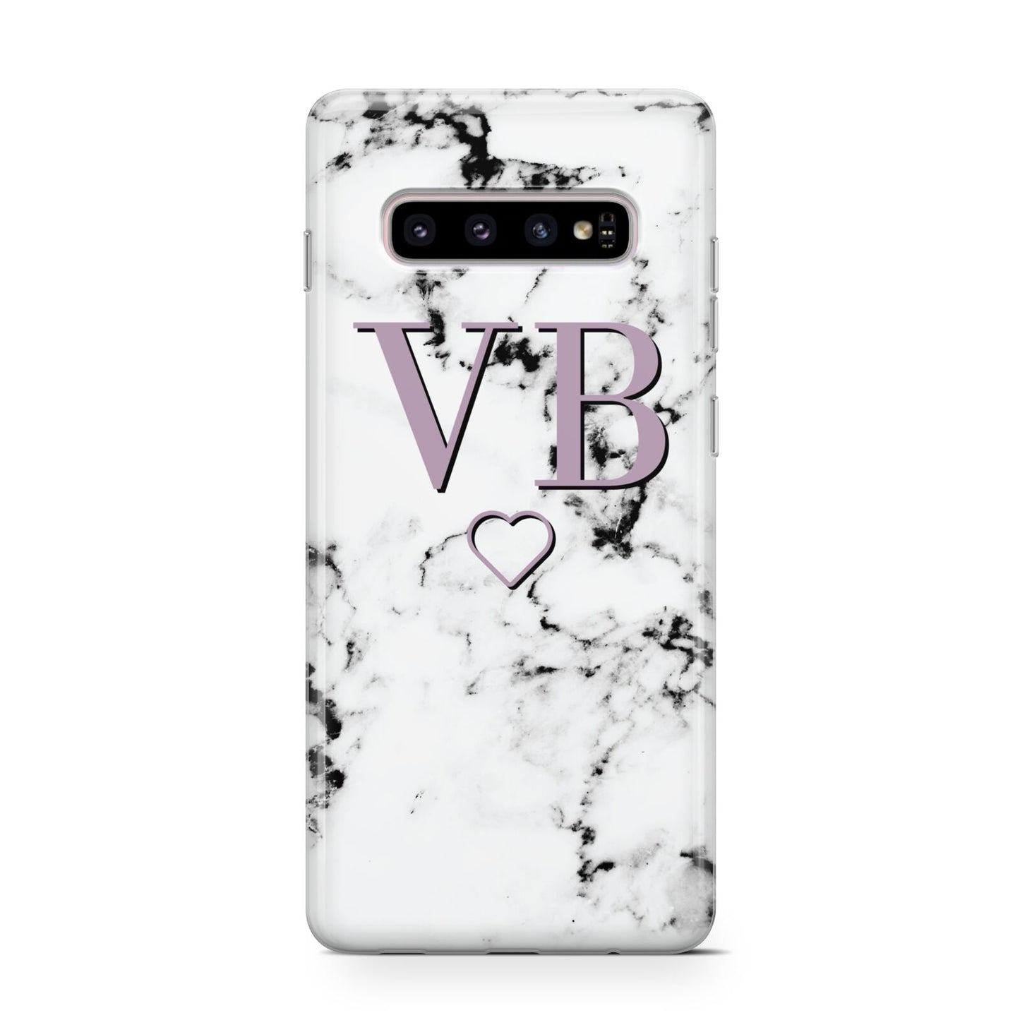 Personalised Initials Love Heart Marble Protective Samsung Galaxy Case