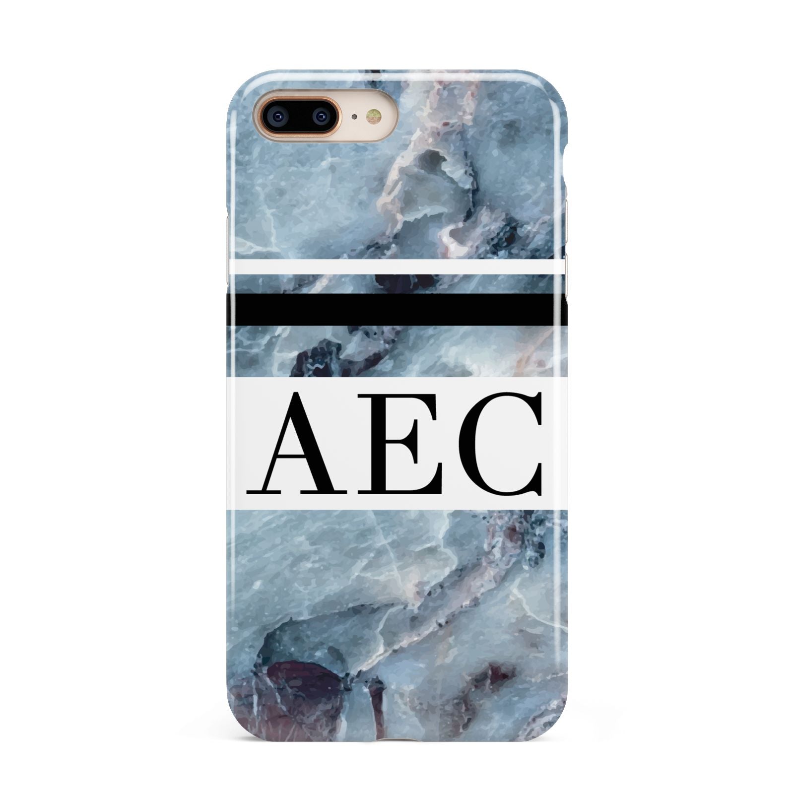 Personalised Initials Marble 9 Apple iPhone 7 8 Plus 3D Tough Case