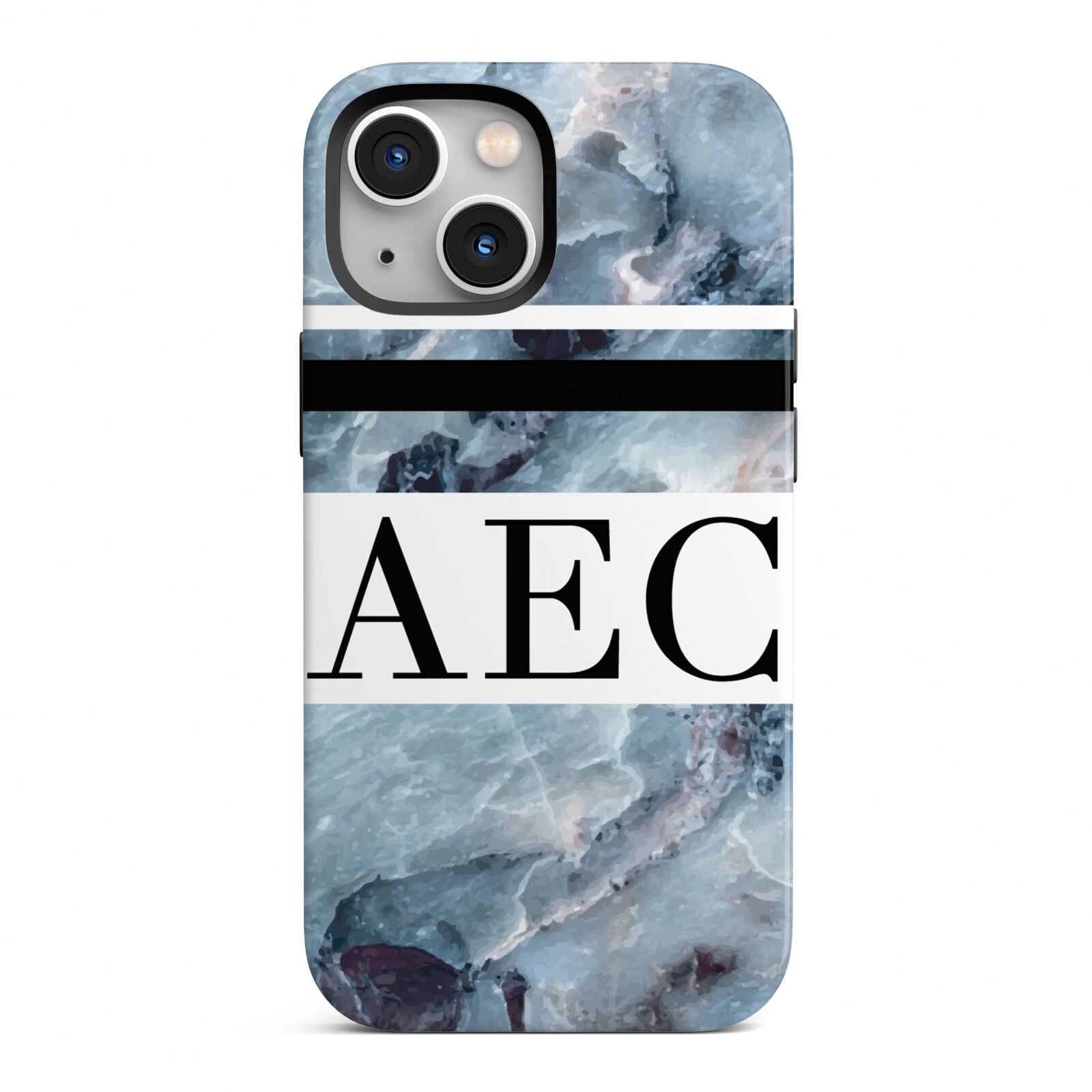 Personalised Initials Marble 9 iPhone 13 Mini Full Wrap 3D Tough Case