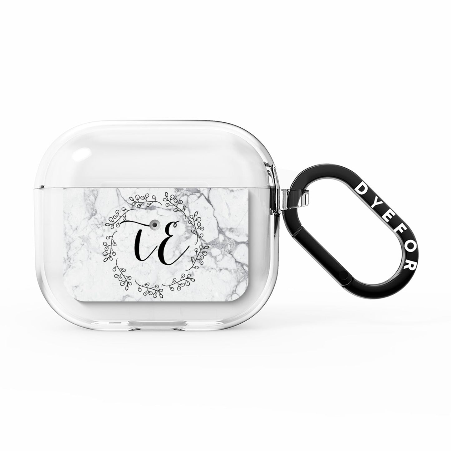 Personalised Initials Marble AirPods Clear Case 3rd Gen