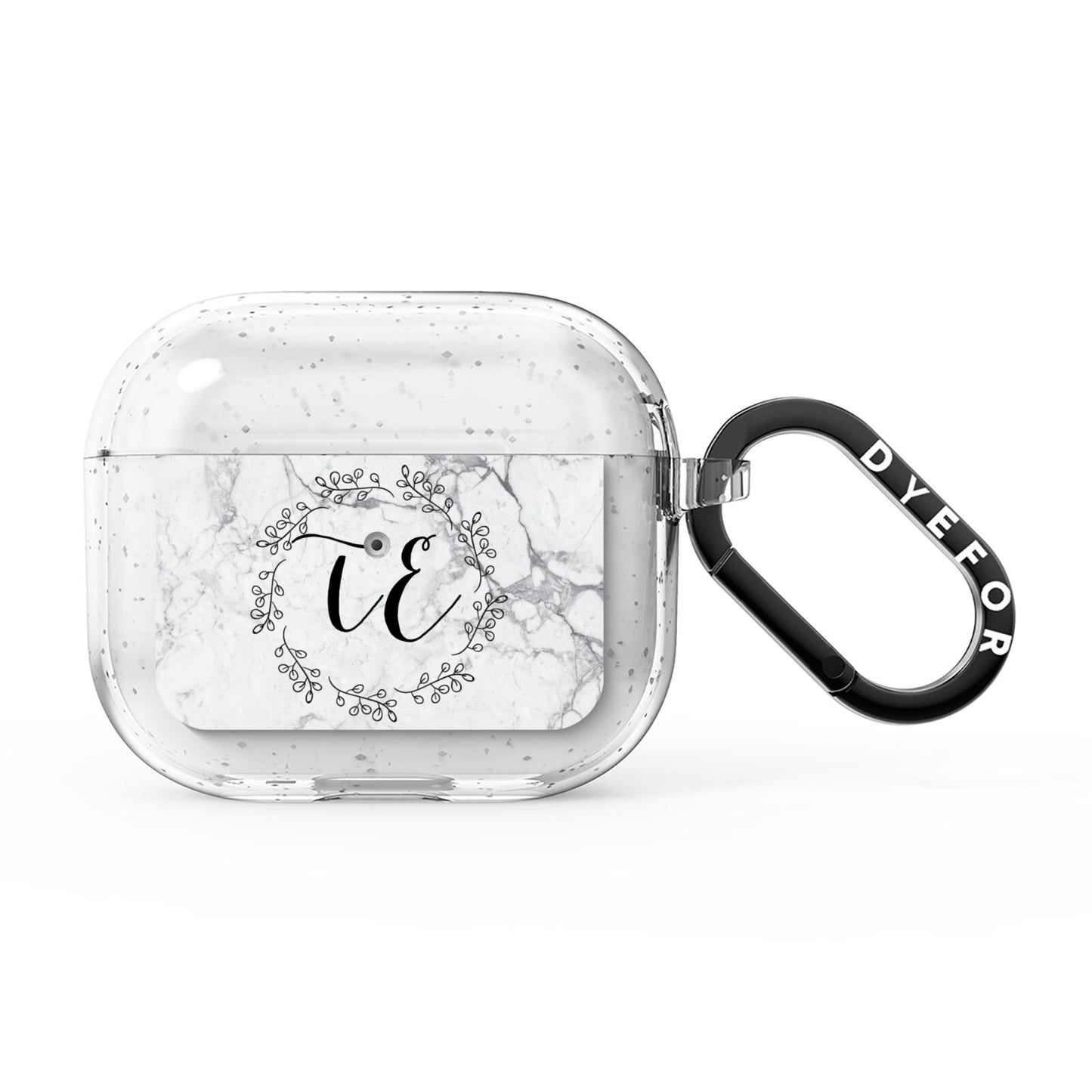 Personalised Initials Marble AirPods Glitter Case 3rd Gen