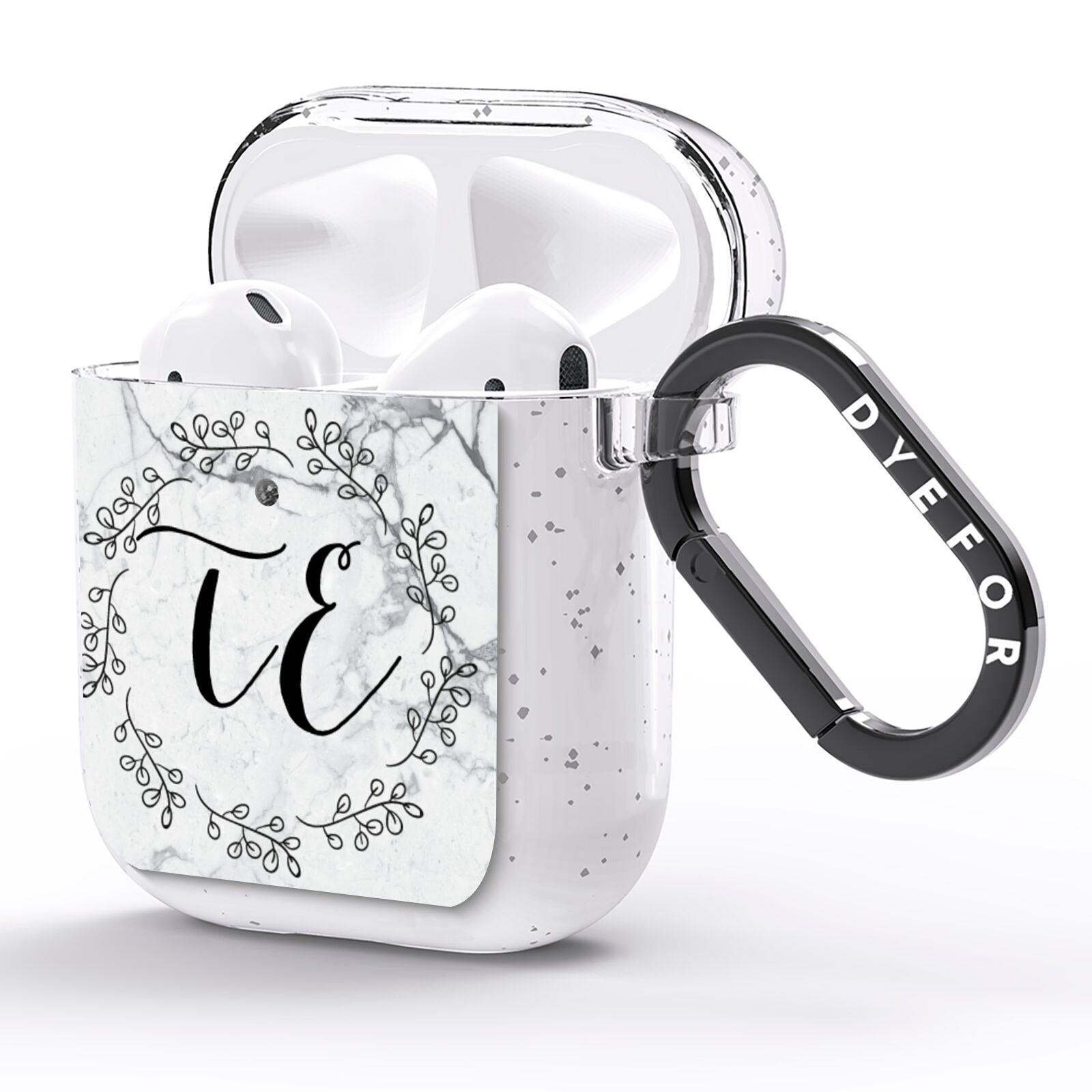 Personalised Initials Marble AirPods Glitter Case Side Image