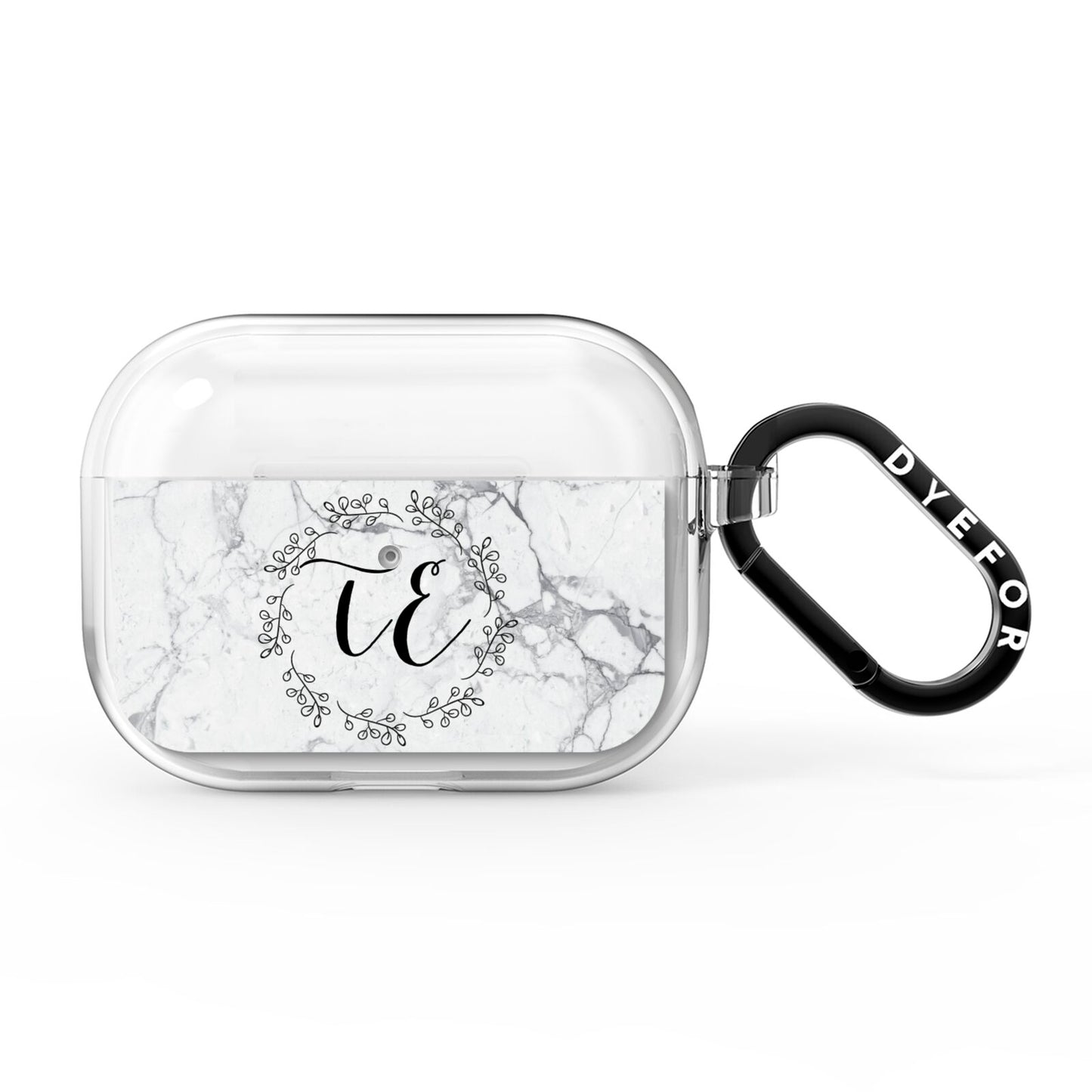 Personalised Initials Marble AirPods Pro Clear Case