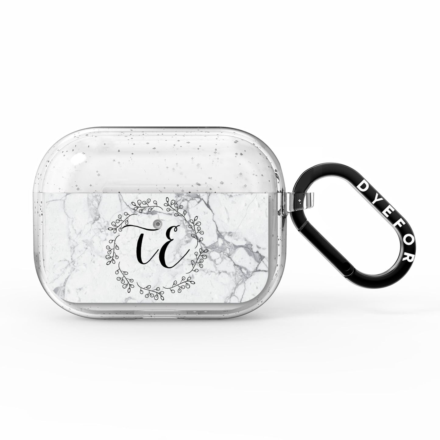 Personalised Initials Marble AirPods Pro Glitter Case