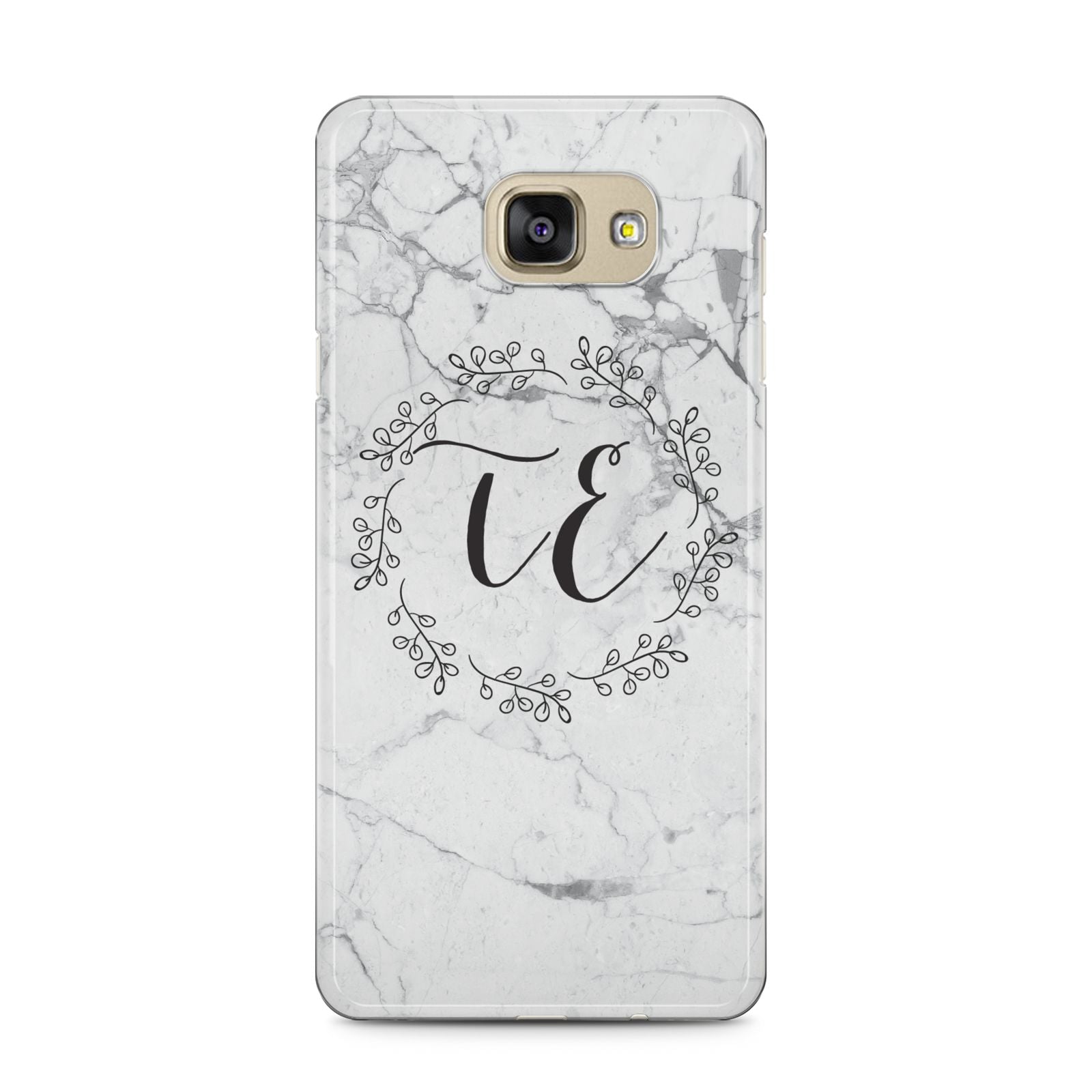 Personalised Initials Marble Samsung Galaxy A5 2016 Case on gold phone