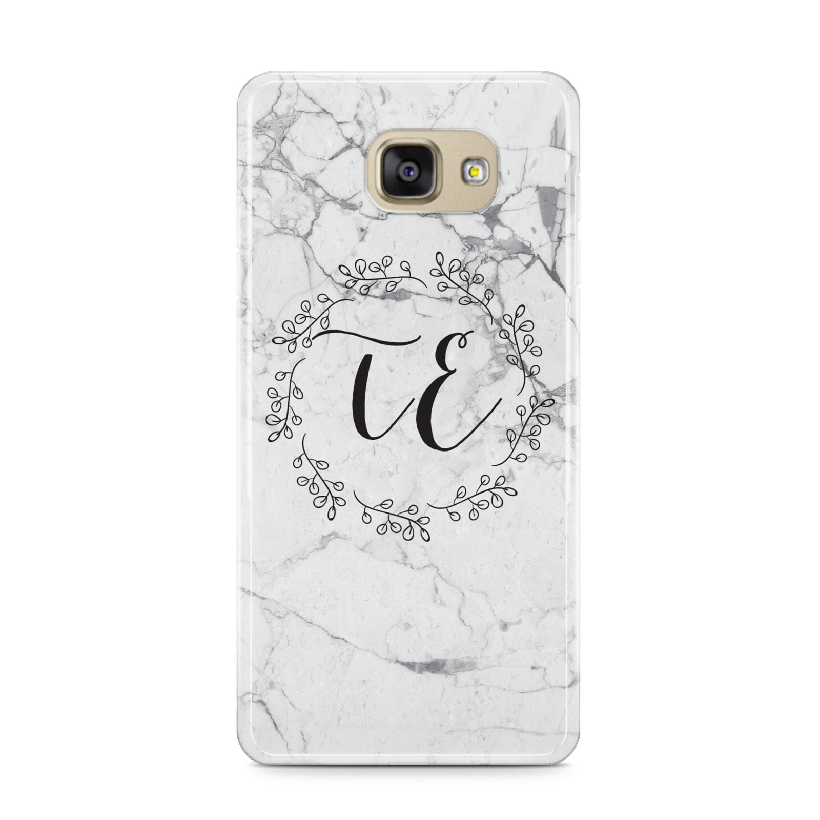 Personalised Initials Marble Samsung Galaxy A9 2016 Case on gold phone