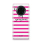 Personalised Initials Pink Striped Huawei Mate 30 Pro Phone Case
