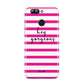 Personalised Initials Pink Striped Huawei Nova 2s Phone Case