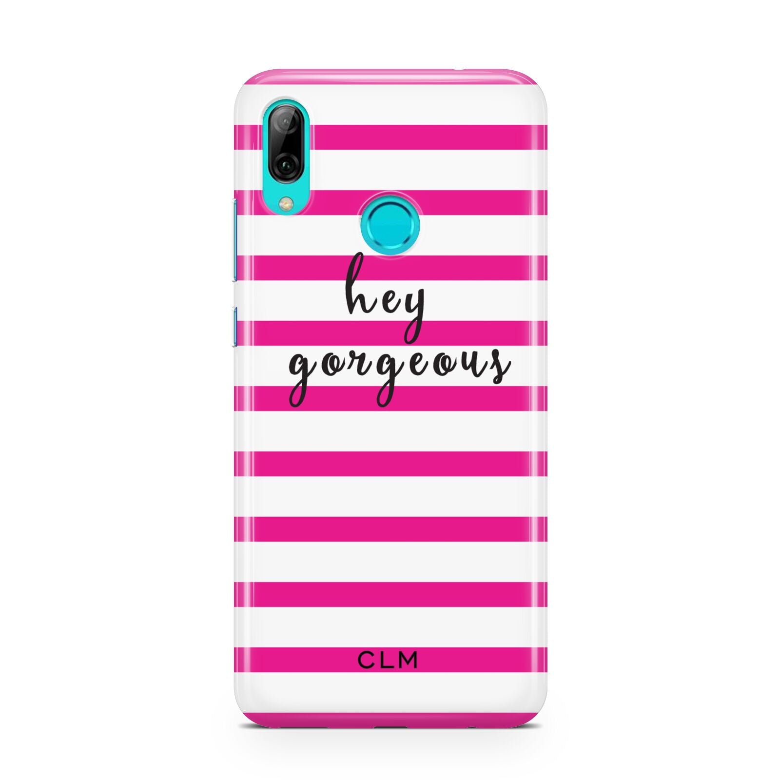 Personalised Initials Pink Striped Huawei P Smart 2019 Case