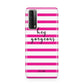 Personalised Initials Pink Striped Huawei P Smart 2021
