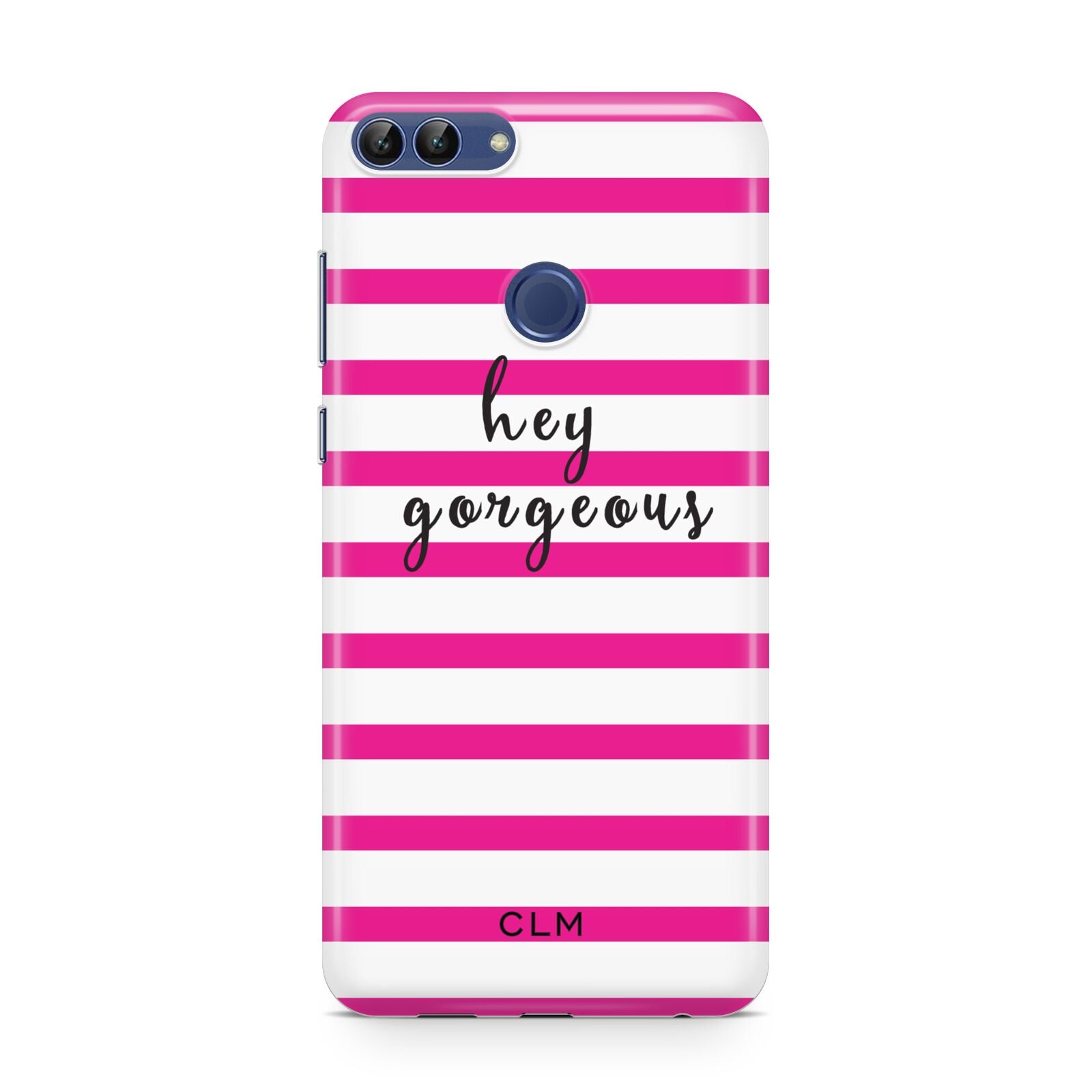 Personalised Initials Pink Striped Huawei P Smart Case