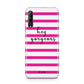 Personalised Initials Pink Striped Huawei P Smart Pro 2019