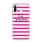 Personalised Initials Pink Striped Huawei P30 Lite Phone Case