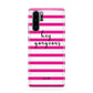 Personalised Initials Pink Striped Huawei P30 Pro Phone Case