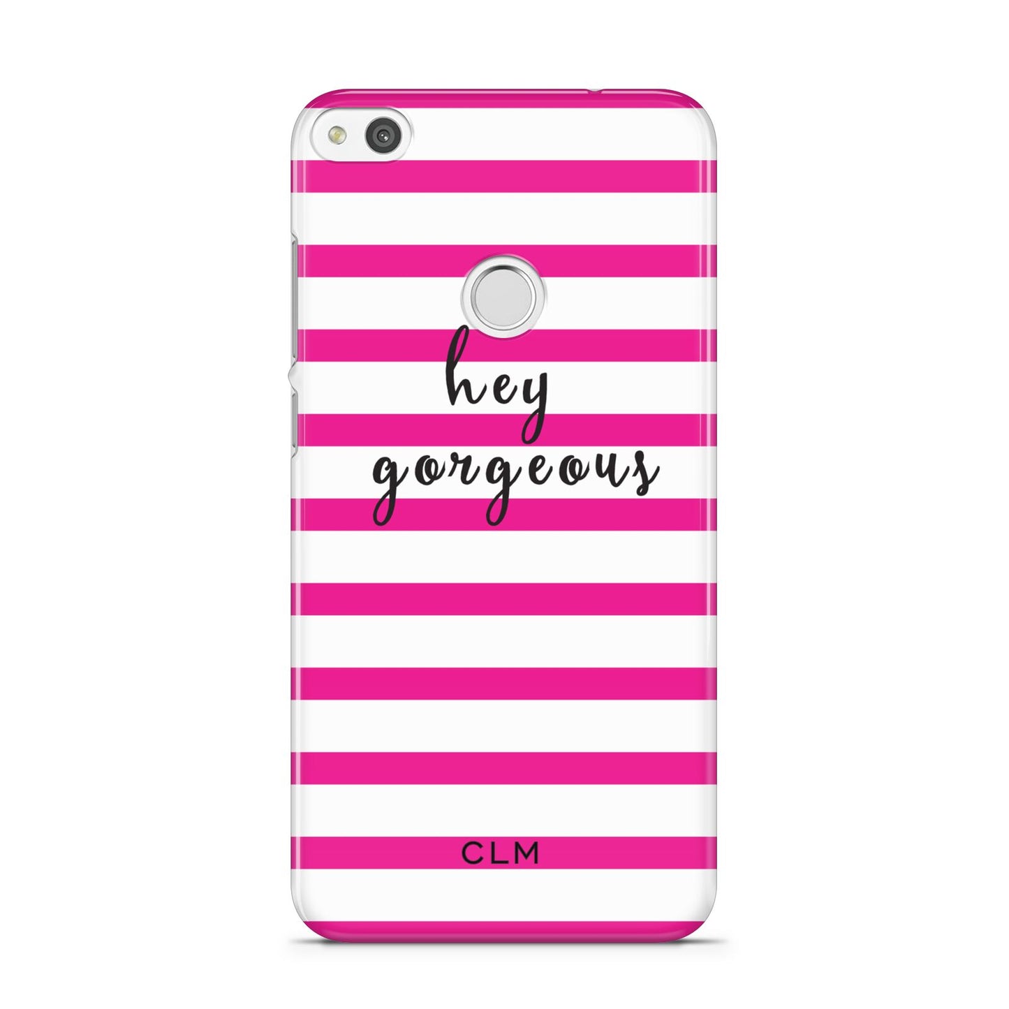 Personalised Initials Pink Striped Huawei P8 Lite Case