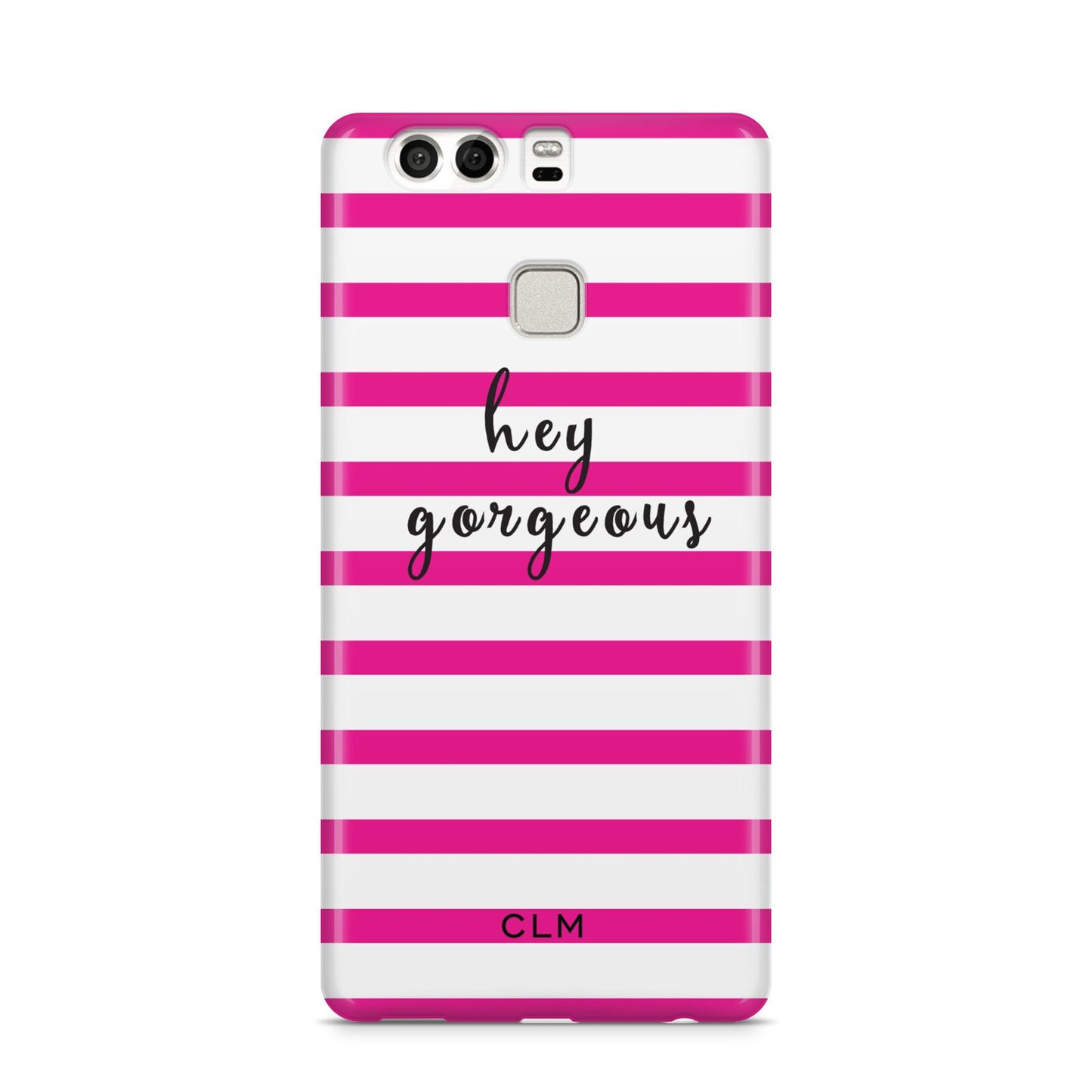 Personalised Initials Pink Striped Huawei P9 Case