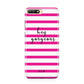 Personalised Initials Pink Striped Huawei Y6 2018