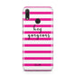 Personalised Initials Pink Striped Huawei Y9 2019