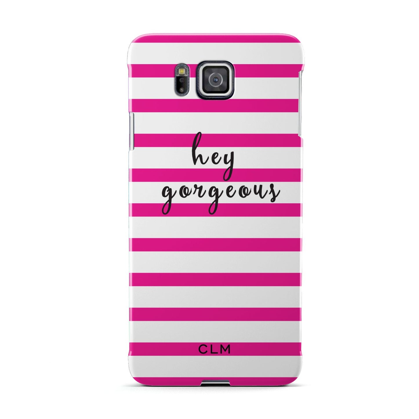 Personalised Initials Pink Striped Samsung Galaxy Alpha Case