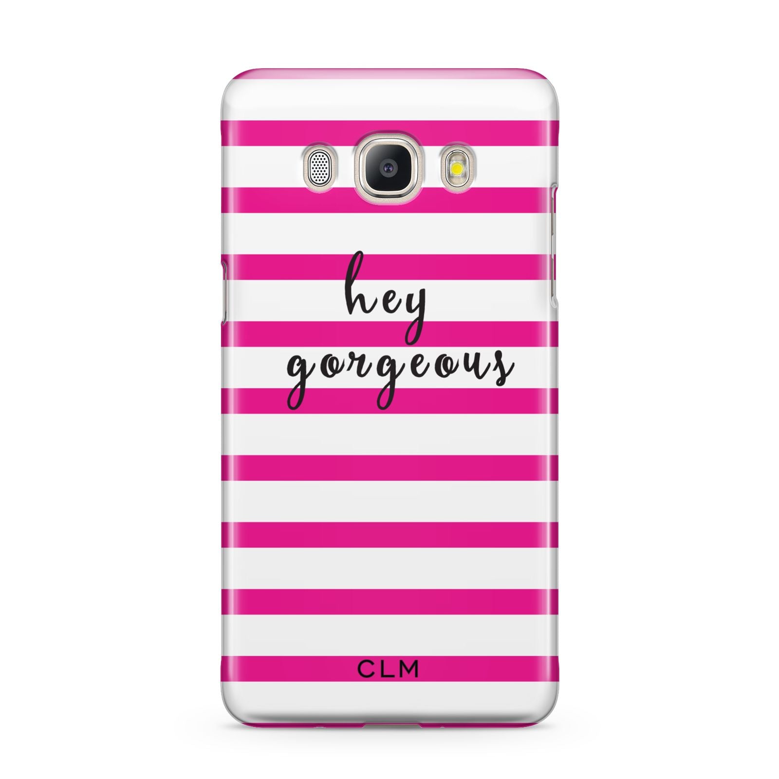 Personalised Initials Pink Striped Samsung Galaxy J5 2016 Case