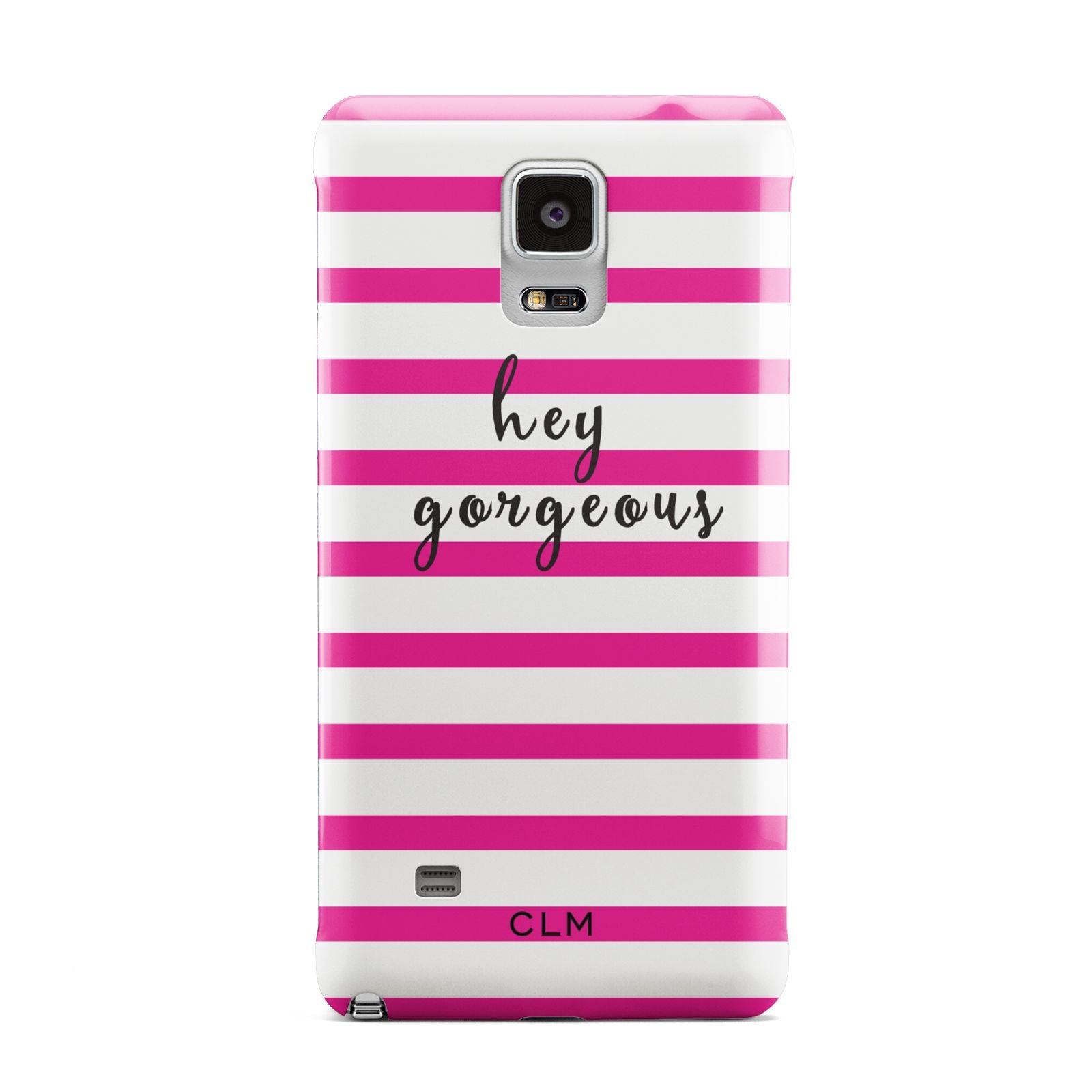 Personalised Initials Pink Striped Samsung Galaxy Note 4 Case