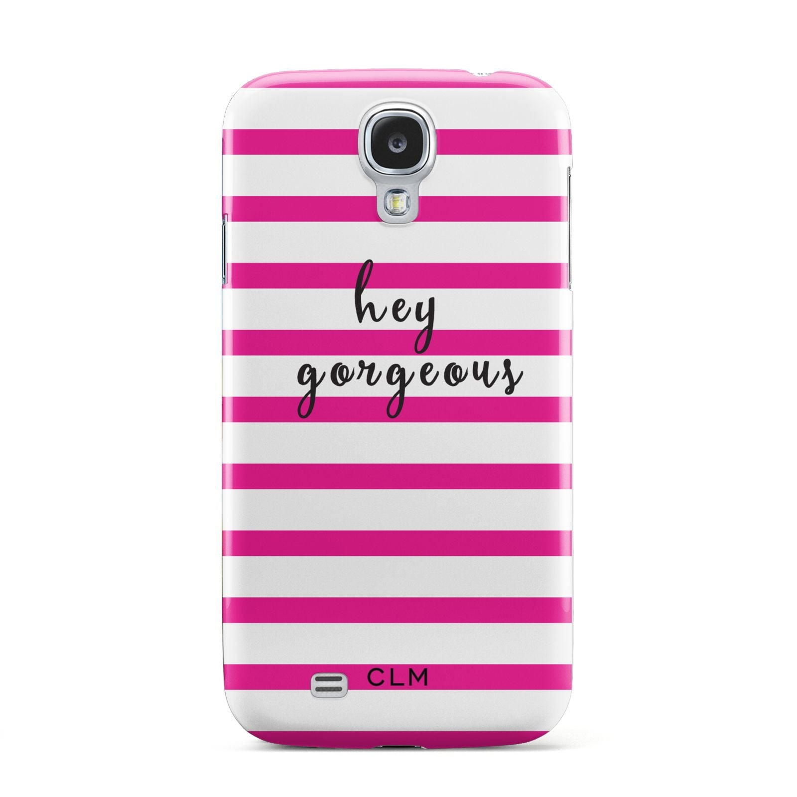 Personalised Initials Pink Striped Samsung Galaxy S4 Case