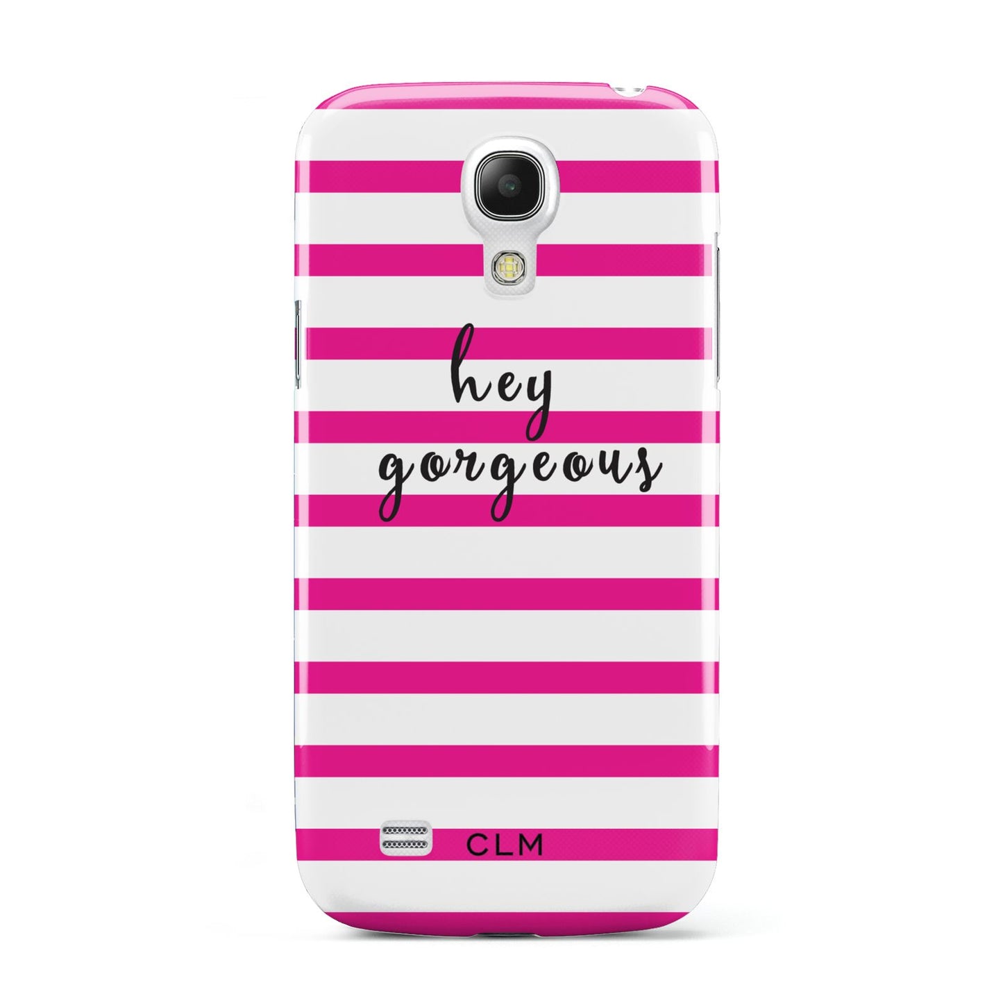 Personalised Initials Pink Striped Samsung Galaxy S4 Mini Case