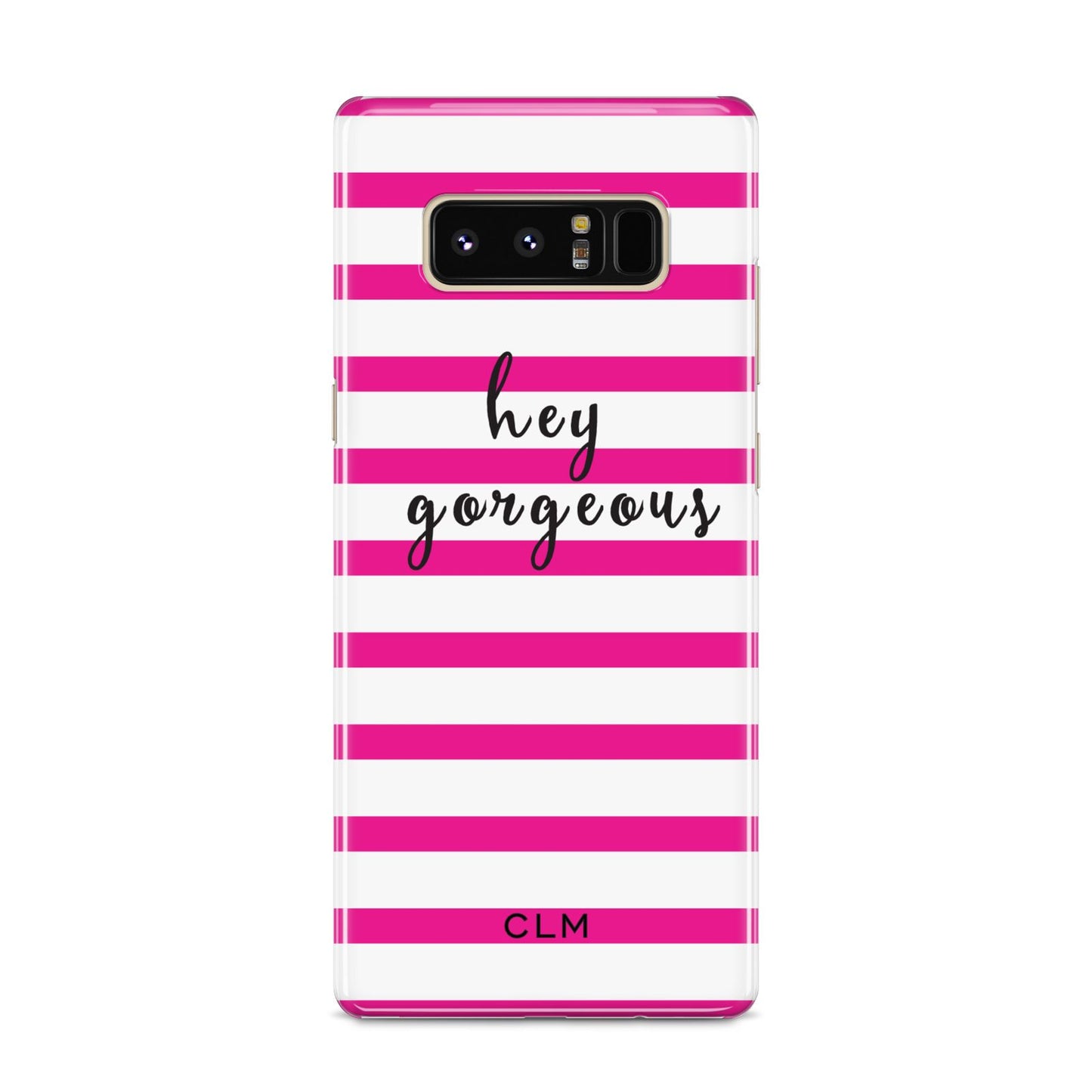 Personalised Initials Pink Striped Samsung Galaxy S8 Case